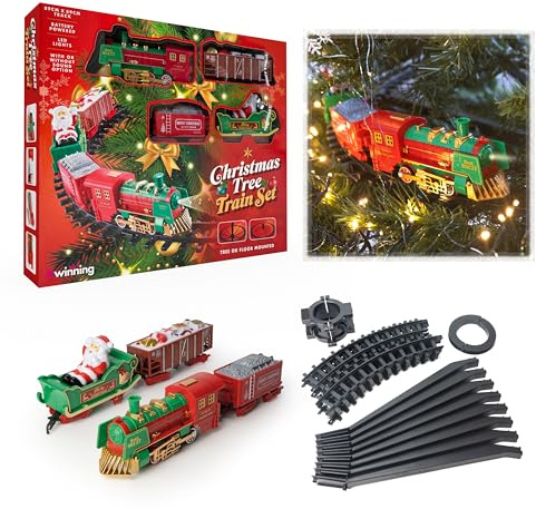 #winning Christmas Tree Train Set Battery Operated Locomotive Xmas Decoration