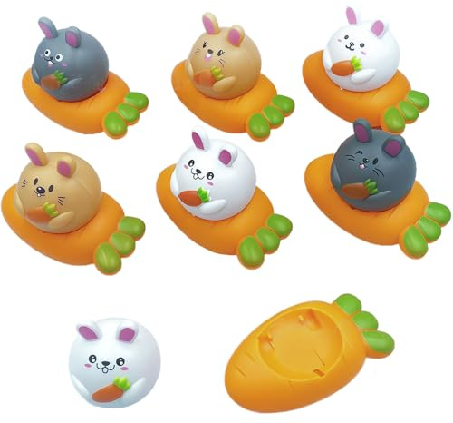 SSKHE 6Pcs Jouets De Voiture,Ensemble Lapins à Remonter avec Carottes, Voitures de Pâques avec Lapins à Retrait,Cadeaux de Lapins de Pâques pour Enfants Garçons et Filles