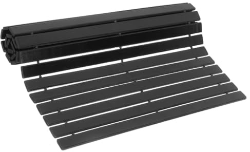 VICASKY Tappetino da Bagno in Bambù 50x70 Cm Antiscivolo Nero, Cuscino Decorativo per Pavimenti Domestici e Hotel, Stuoia Lavabile per Bagno, Cucina e Camera da Letto