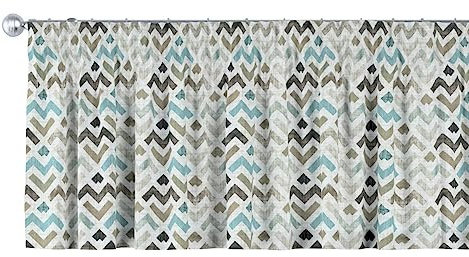 Dekoria Cortina corta con cinta fruncidora (130 x 40 cm), color azul y beige