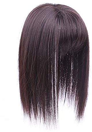 Remeehi Toupet à clipser avec frange 3D et cheveux synthétiques à l’aspect naturel pour cheveux fins