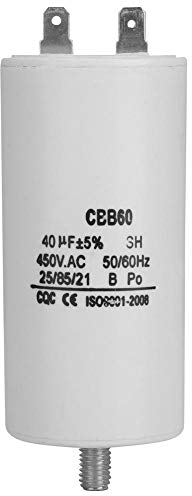 Yosoo Health Gear CBB60 Capacitor, 40uf 450V 50/60Hz Motor Run Capacitor, Cylinder Shape, Plastic & Metal, Panel Mount, Washing Machine, Pump, Refrigerator