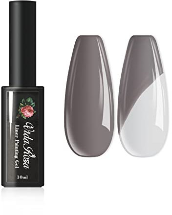 VidaRosa Gel Nail Liner Polish Pen UV LED Painting Gel Polish Set for 3D Nail Art DIY Nail Design Pull Line Pen Nail Drawing, Nail Painting Polish for Manicure Salon, 10ML, Grey