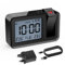 CHEREEKI Projection Alarm Clock, Digital Projector Clock Mains Powered Bedside with Big Digit Display, Indoor Temperature Display, Snooze, 4 Adjustable Brightness for Bedroom, Home(Black)