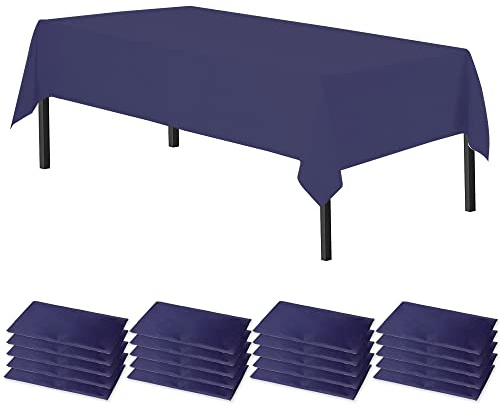 Time to Sparkle 10 Pack Plastic Tablecloths - Navy Blue | 54 x 108 Plastic Dining Table Cloth Premium Rectangle Table Cover for Parties Wedding Banquet etc Indoor Or Outdoor