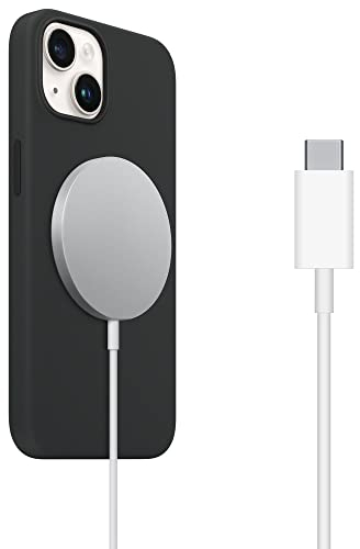 Apple Magnetic Wireless Charger, 7.5w Fast Charging Compatible with MagSafe Charger USB-C Cable Pad Accessories for iPhone 16, 15, 14, 13, 12, Pro, Max, Mini, Plus and AirPods Pro, 2, 3 (Silver)