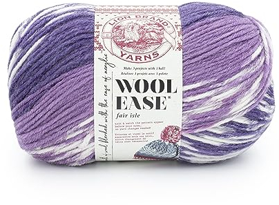 Lion Brand Yarn Wool Ease Fair Isle-Garn, Distel/Orchidee