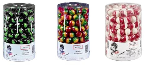 300 Küfa Lutscher Mix Lolly aus Brausekugel/Kola-Kugel/Frucht-Kugel a 17g einzeln verpackte Kugel-Lollis
