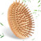 Bamboo Brush for Hair Growth Natural Wooden Hair Brush Mini Scalp Brush Massager with Wood Pins Round Portable Bamboo Anti-Static Air Cushion Hairbrush for All Hair Types Men Women of Most Ages