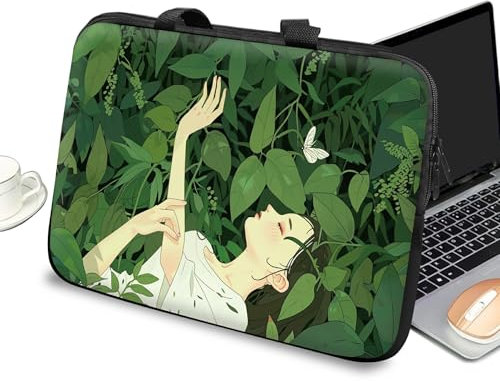 Funda universal para laptop de 10 pulgadas con asa y cremallera, para niños, tablet, bolsa de mensajero, bolsa portátil para iPad, cuaderno, eBook, lectores, verde