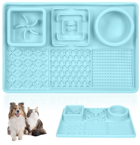 Tapis à lécher antidérapant pour chiens et chiots de taille moyenne, alimentation lente, tapis de dressage pour chiens et chats, soulagement de l'anxiété et de l'ennui (vert)