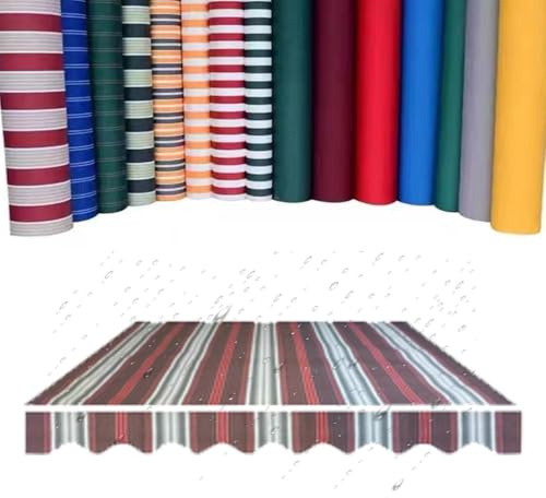 IMUNKT 3x2.5 4x2.5m Tessuto di Ricambio per Tenda da Sole A Bracci Estensibili, Telo di Ricambio per Tenda da Sole Manuale, Finestra O Parete(Stripe 7,2.5x2m/8x6.5ft)