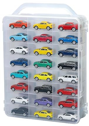 s de Almacenamiento Transparentes - Antipolvo Doble Cara Con Asa - Contenedor De Almacenamiento Transparente Con 46 Compartimentos Y Tapa,Para Hogar Dormitorio Objetos Pequeños Modelos Coches Juguetes