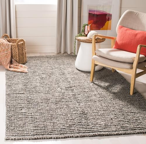 Safavieh Natural Fiber Indoor Hand Made Rectangle Area Rug, Natural Fiber Collection, NF447, in Light Grey, 122 X 183 cm for Living Room, Bedroom or Any Indoor Space