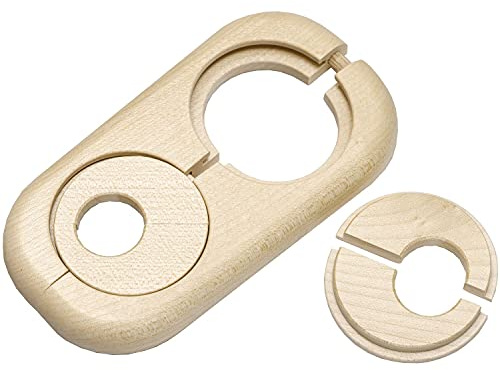 Unbekannt 405164 Double Radiator Rosette Solid Wood 19/58 mm 3/8 Inch Wood Type: Painted Maple