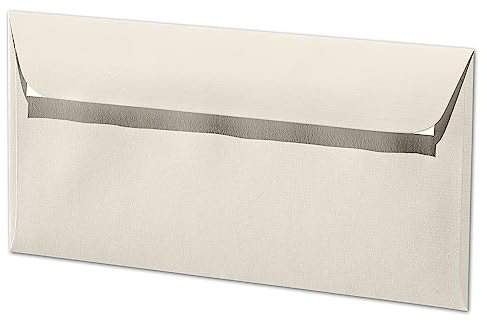 ARTOZ 50x Briefumschläge DIN Lang Ivory-Elfenbein 100 g/m² selbstklebend - DL 224x114 mm - Kuvert ohne Fenster - Umschläge mit Haftklebung Abziehstreifen