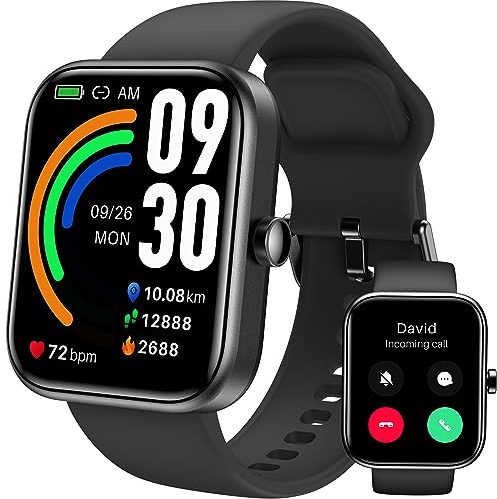 TOZO S3 Smart Watch (Answer/Make Call) Bluetooth Fitness Tracker with Heart Rate, Blood Oxygen Monitor, Sleep Monitor IP68 Waterproof 1.83-inch HD Color for Men Women Compatible with iPhone & Android