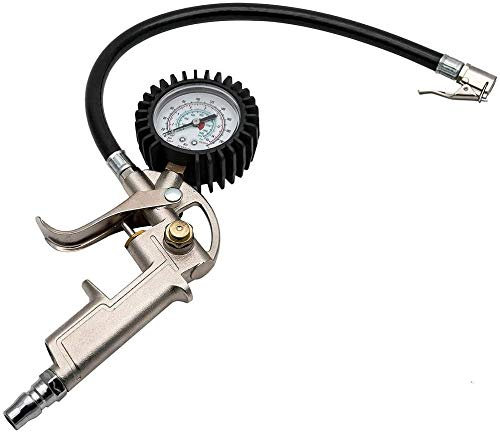 SUNWAN Reifendruckprüfer mit leicht ablesbarem Zifferblatt, langlebiger Gummischlauch für Auto, LKW, Motorrad, Fahrrad