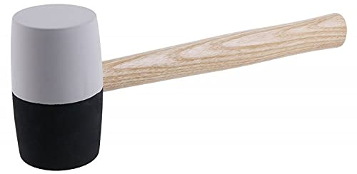 LEVIOR - Maillet en caoutchouc 65 mm, 34 cm bois noir et blanc.