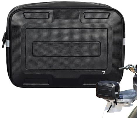 Borsa Posteriore da Moto Con Guscio Rigido - Portaoggetti Universale per Forcella Anteriore Con Tre Robuste Cinghie Posteriori, Bagaglio per Sella