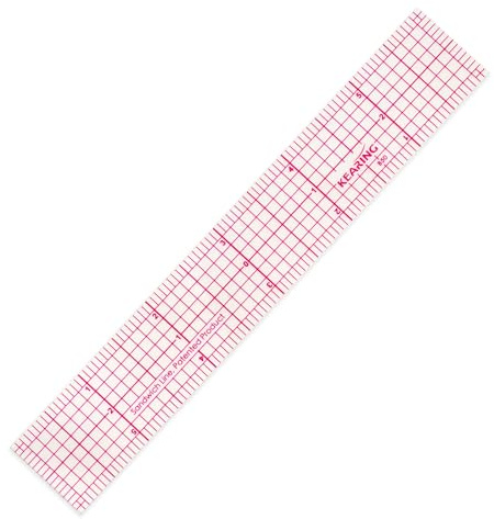 KEARING Clear Fashion Design Ruler - Sewing Graph With Sandwich Line, 1 x 6, Transparent Pattern Making for Dress and Quilting