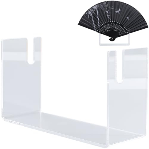 GORGECRAFT Présentoir en Acrylique Transparent Pliable pour Éventails Support pour Bijoux Support de Rangement pour Éventails Circulaires Traditionnels Japonais et Chinois Table pour la Maison