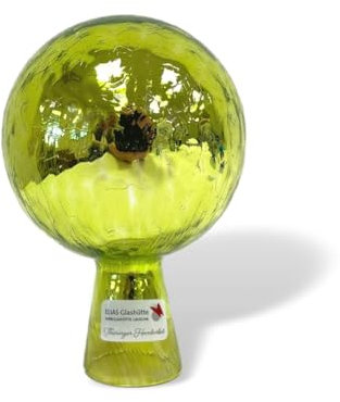 Rosenkugel Gartenkugel 9 cm aus Glas Venezia Mini Limonengrün, verspiegelt