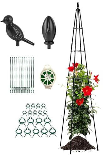 JIEBWCHA Enrejado para pepinos, estructura exterior para plantas trepadoras – Soporte ajustable para plantas con estructura resistente para flores en maceta y enredaderas trepadoras