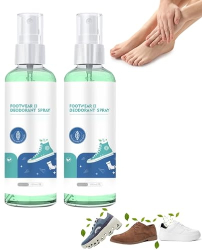 Shoe Deodorizer Spray, 2 Pack Natural Odour Eliminator, for Long-Lasting Freshness, for Men and Women, for Smelly Football Boots, Trainers & Sports Gear, 100ml