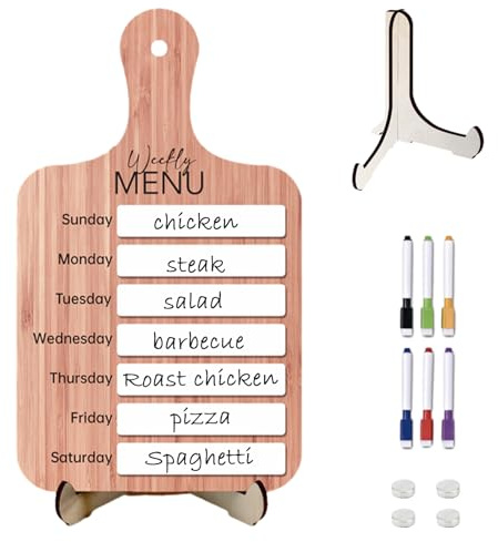 Tavola settimanale per la preparazione dei pasti – Tavola per il frigorifero da cucina, tavolo di pianificazione settimanale | pianificazione dei pasti, gestione dei, organizer per cucina
