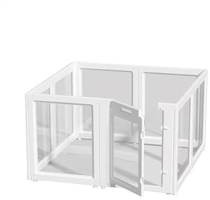 Corralito acrílico para perros en interiores, corral de juego para cachorros para interiores con paneles transparentes, corral modular para mascotas, fácil montaje (60 cm, 8 piezas)