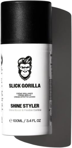 Slick Gorilla Shine Styler Hårstylingkräm för Män, Intensiv Glans, 100 ml | Gel-liknande glans i en krämformula med pantenol, ricinolja och jojobaolja för slätt, mjukt och välvårdat hår