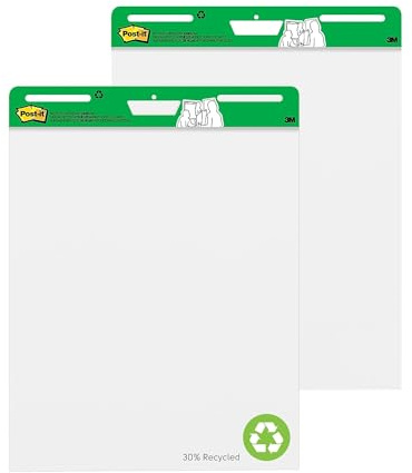 Post-it 559RP Self-Stick Easel Pad, 30 Sheets, 25-Inch x30-Inch, 2 Pad/CT,White