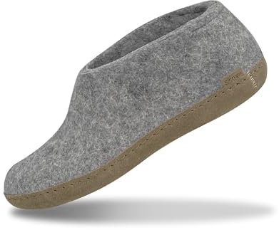 Glerups Filz Hausschuhe Herren und Damen (Größe 37) | Komfortabler Hausschuh mit Weicher Sohle aus Leder | Herren & Damen Slipper Geschlossen | Comfortable Slippers Women & Men