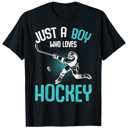 Just a Boy who Loves Hockey Player Ice Hockey Kids Boys T-Shirt Small