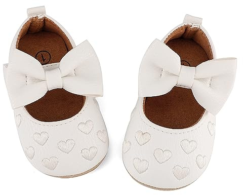 LACOFIA Baby Girls First Walking Shoes Infant Ballerina Anti-Slip Bowknot Princess Prewalker Shoes