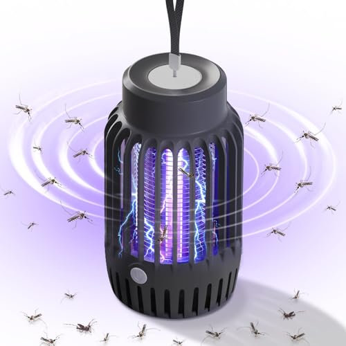 Mückenvernichter Lampe, Elektrische Insektenvernichter mit Nachtlicht 2 in 1, Leistungsstarke Schädlingsbekämpfung Fallen für Innen und Außen