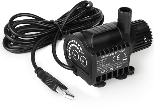 SWAWIS Pompa Acquario Pompa Laghetto 600L/H 2,2M DC5V 6,5W Mini Pompa Acqua con Controllo Della Velocità Pompa Sommersa Mini Pompa Acqua Ultra-Quiet Pompa per Acquario Fontana Pompa per Laghetto