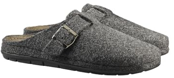 Simba STORMUR Men’s Slipper, with Gel Massage Footbed, For Indoor/Outdoor Comfort, Felted Clog Style - Grey - Size 10