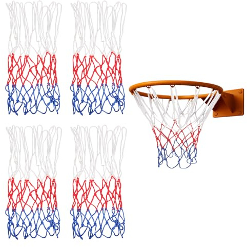 BOHUIZ 4 st litet nätbyte för 8 öglor mini basketring, regntätt solskydd för alla väder 20 – 26 cm fälgar basketringnät för inomhus- och utomhusersättningsnät