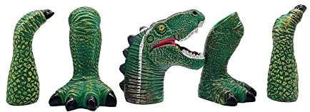 Juego de 5 artículos de broma a mano, diseño de animales, para cumpleaños, fiestas, cosplay, manos de bebé, color verde, talla única