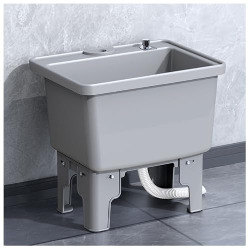 Lavandino Domestico da 40/50cm Con Piano in PP e Lavello Con di Controllo Dellacqua a Pulsante Lavatoio Portatile Ideale per Lavanderie Garage Cantine Balconi e Giardini