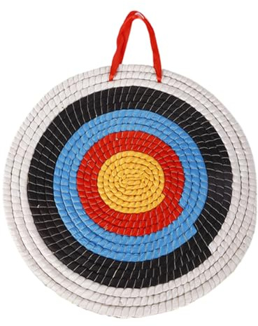 Objetivo de paja para tiro con arco, blanco redondo de tiro con arco para interiores para jóvenes y adultos, paja y cuerda con diseño duradero para principiantes competición, práctica de club de tiro