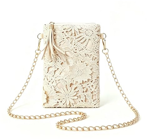 BIVYAX Sac Bandoulière en Osier pour Femme, Petit Sac Crossbody en Paille au Design Floral, Pochette pour Téléphone avec Sangle Réglable, Idéal pour les Festivals, les Promenades, les Voyages