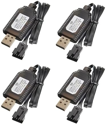 4PCS 7.4V LiPo Akku Ladegerät USB RC Akku Stecker mit SM-4P Stecker für Splatter Ball Gun RC Auto FPV Drohne Quadcopter