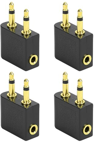 MAXQUU 4 stycken ombord ljudadapter, Airline 3,5 mm hörlursuttag, hörlursadapter och Bluetooth-adapter, lämplig för underhållning ombord
