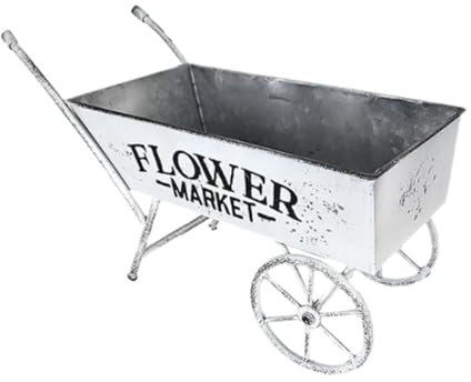 FewNvWa Flower Cart Wagon Planter Rustic Outdoor Garden Planter for Home Porch Patio