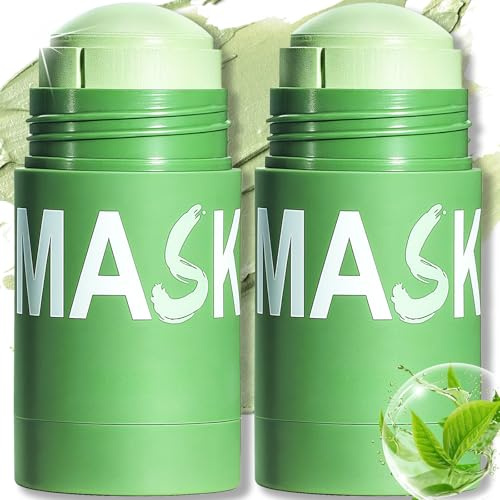 Green Tea Mask Stick, Green Tea Deep Cleanse Mask, Clay Stick for Blackhead Removal, Moisturizing & Cleansing Face for All Skin Types - 2 Pcs