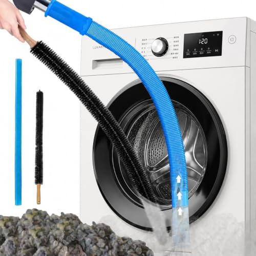 xinrongda Kit di 2 pezzi per la pulizia dell'asciugatrice, tubo flessibile universale per la pulizia dell'asciugatrice, accessorio per bocchetta di sfiato per pelucchi con spazzola flessibile per