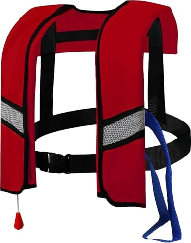 Life Jacket for Men Women - 150N Automatic Inflation Swim Vest with Reflective Strips & Safety Buckle ~ Lightweight &Breathable